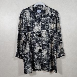 10090 FINAL PRICE JM Collection black & metallic gold button front jacket XL